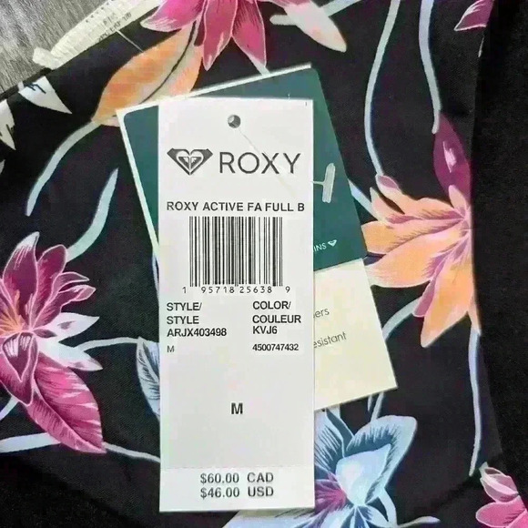 ROXY | Active Full Floral Mid Rise Bikini Bottoms Size Medium - Picture 7 of 9